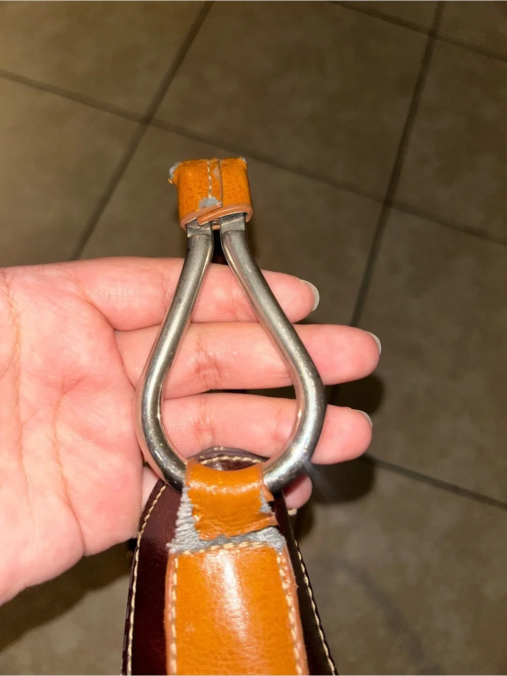 Y2K Brown shoulder purse with a large 'S'